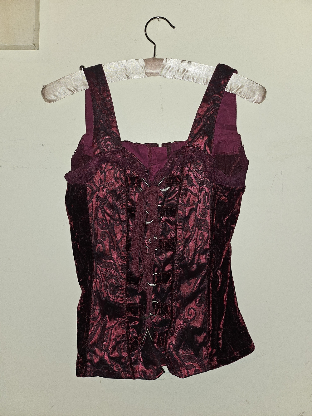 Tripp NYC Lace-Up Velvet Corset